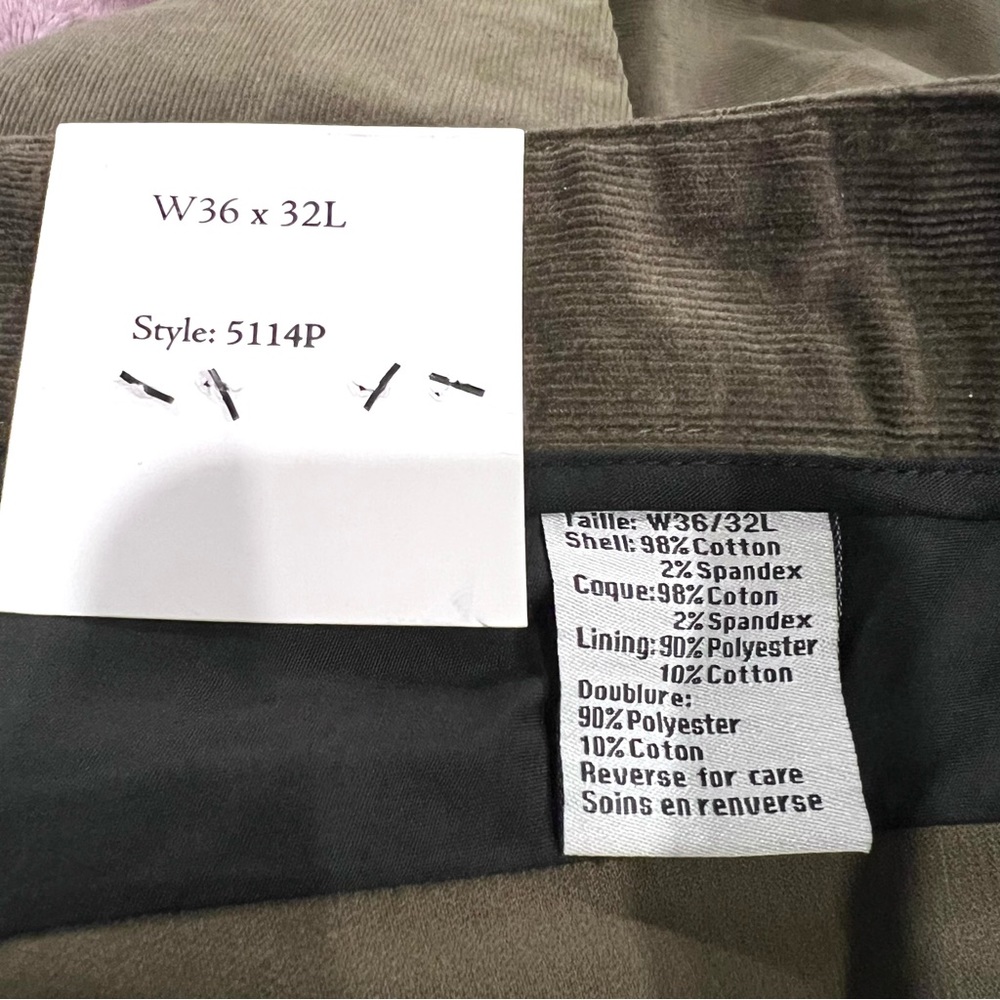 Paisley & Gray Men’s Slim Fit Corduroy Pants Olive W36 x 32L - Picture 10 of 11